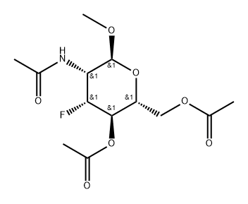 methyl 2-acetamido-4,6-di-O-acetyl-2,3-dideoxy-3-fluoromannopyranoside Structure