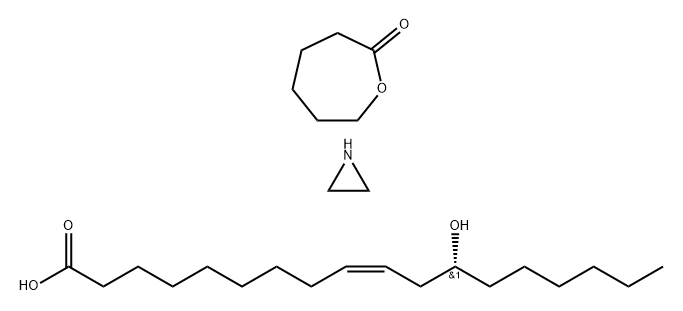 9-Octadecenoic acid, 12-hydroxy-, (9Z,12R)-, polymer with aziridine and 2-oxepanone Structure