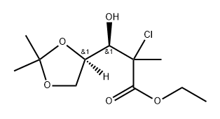 Ethyl (3R)-2-chloro-3-[(4R)-2,2-dimethyl-1,3-dioxolan-4-yl]-3-hydroxy-2-methylpropanoate Structure