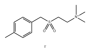 Ethanaminium, N,N,N-trimethyl-2-[[(4-methylphenyl)methyl]sulfonyl]-, iodide (1:1) Structure