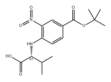 (R)-2-(4-(tert-butoxycarbonyl)-2-nitrophenylamino)-3-methylbutanoic acid Structure