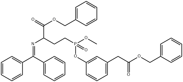 Benzyl 4-((3-(2-(Benzyloxy)-2-oxoethyl)phenoxy)(methoxy)phosphoryl)-2-((diphenylmethylene)amino)butanoate 구조식 이미지