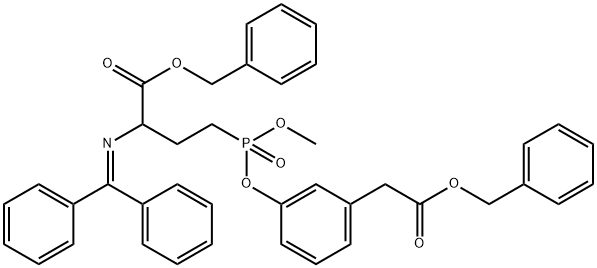 Benzyl 4-((3-(2-(Benzyloxy)-2-oxoethyl)phenoxy)(methoxy)phosphoryl)-2-((diphenylmethylene)amino)butanoate Structure