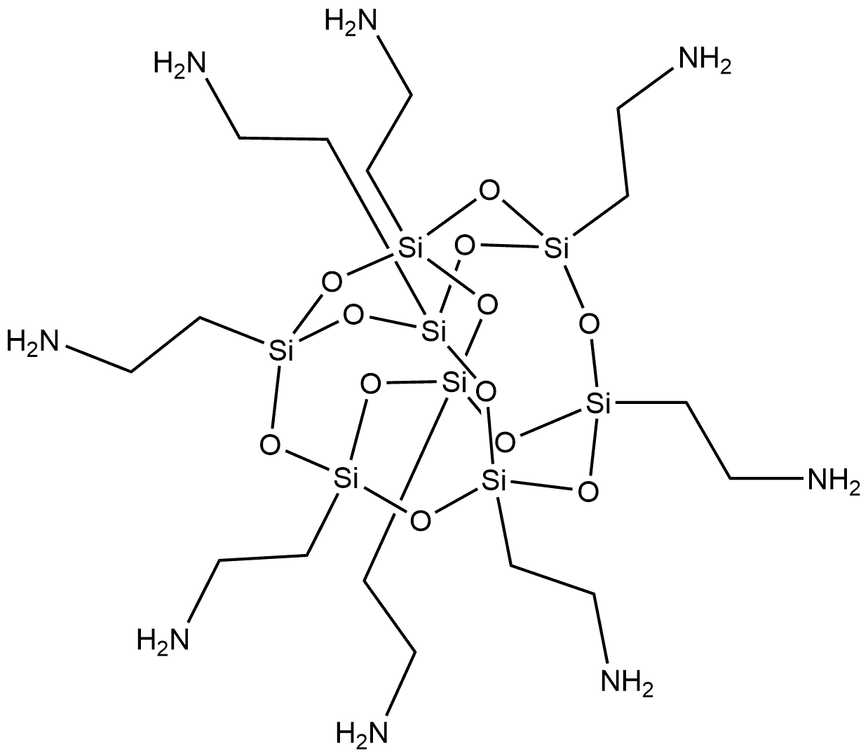 Pentacyclo[9.5.1.13,9.15,15.17,13]octasiloxane-1,3,5,7,9,11,13,15-octaethanamine Structure