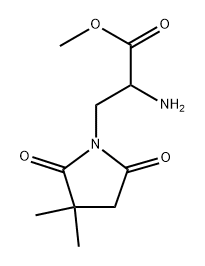 1-Pyrrolidinepropanoic acid, α-amino-3,3-dimethyl-2,5-dioxo-, methyl ester 구조식 이미지