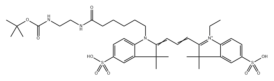 Cyanine 3 Monofunctional Hexanoic Acid t-BOC-Ethylenediamine Amide (K Salt) Structure