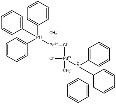 Di-μ-chlorodimethylbis(triphenylphosphine)dipalladium 96% Structure