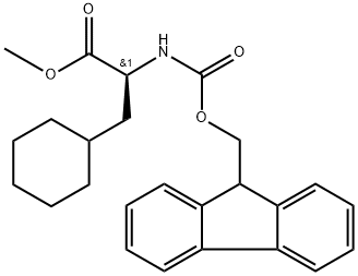 Cyclohexanepropanoic acid, α-[[(9H-fluoren-9-ylmethoxy)carbonyl]amino]-, methyl ester, (αS)- 구조식 이미지
