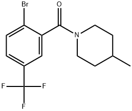 2-Bromo-5-(trifluoromethyl)phenyl](4-methyl-1-piperidinyl)methanone Structure