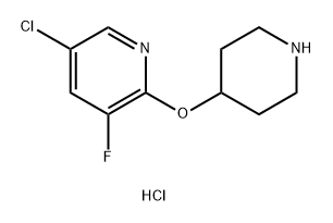 Pyridine, 5-chloro-3-fluoro-2-(4-piperidinyloxy)-, hydrochloride (1:1) Structure