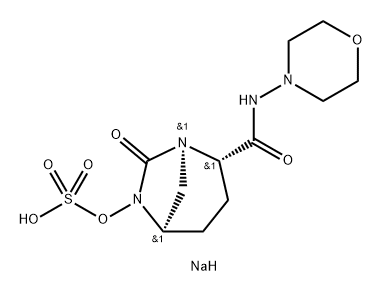 Sulfuric acid, mono[(1R,2S,5R)-2-[(4-morpholi nylamino)carbonyl]-7-oxo-1,6-diazabicyclo [3.2.1]oct-6-yl] ester, sodium salt (1:1), rel 구조식 이미지