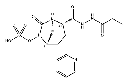 pyridinium (2S,5R)-7-oxo-N'-propanoyl-6-(sulfooxy)-1,6-diazabicyclo[3.2.1]octane-2-carbohydrazide Structure