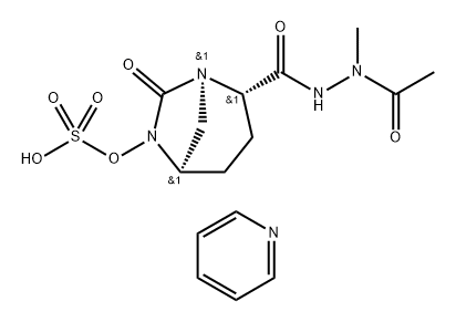 pyridinium (2S,5R)-N'-acetyl-N'-methyl-7-oxo-6-(sulfooxy)-1,6-diazabicyclo[3.2.1]-octane-2-carbohydrazide Structure