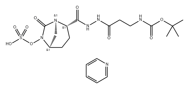 pyridinium tert-butyl [3-(2-{[(2S,5R)-7-oxo-6-(sulfooxy)-1,6-diazabicyclo[3.2.1]oct-2-yl]carbonyl}hydrazinyl)-3-oxopropyl]carbamate Structure