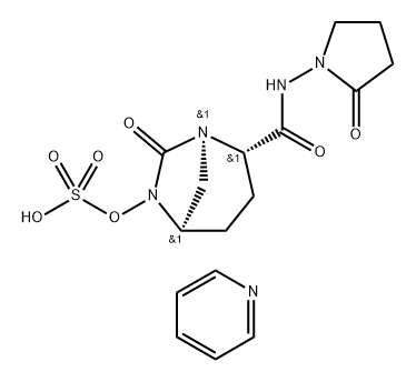 pyridinium (2S,5R)-7-oxo-N-(2-oxopyrrolidin-1-yl)-6-(sulfooxy)-1,6-diazabicyclo-[3.2.1]octane-2-carboxamide Structure