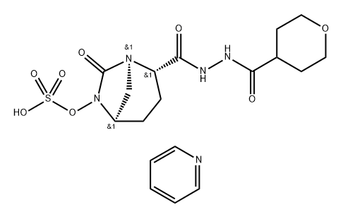 pyridinium (2S,5R)-7-oxo-6-(sulfooxy)-N'-(tetrahydro-2H-pyran-4-ylcarbonyl)-1,6-diazabicyclo[3.2.1]octane-2-carbohydrazide Structure