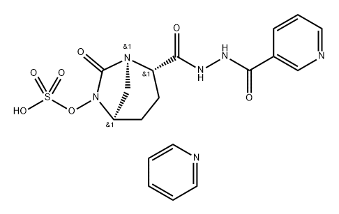 pyridinium (2S,5R)-7-oxo-N'-(pyridin-3-ylcarbonyl)-6-(sulfooxy)-1,6-diazabicyclo-[3.2.1]octane-2-carbohydrazide Structure