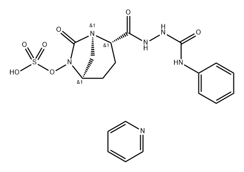 pyridinium 2-{[(2S,5R)-7-oxo-6-(sulfooxy)-1,6-diazabicyclo[3.2.1]oct-2-yl]carbonyl}-N-phenylhydrazinecarboxamide Structure