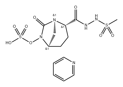 pyridinium (2S,5R)-N'-(methylsulfonyl)-7-oxo-6-(sulfooxy)-1,6-diazabicyclo[3.2.1]-octane-2-carbohydrazide Structure