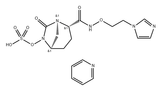 pyridinium (2S,5R)-N-[2-(1H-Imidazol-1-yl)ethoxy]-7-oxo-6-(sulfooxy)-1,6-diazabicyclo[3.2.1]octane-2-carboxamide Structure