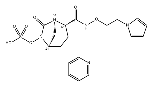 pyridinium (2S,5R)-7-oxo-N-[2-(1H-pyrrol-1-yl)ethoxy]-6-(sulfooxy)-1,6-diazabicyclo-[3.2.1]octane-2-carboxamide Structure