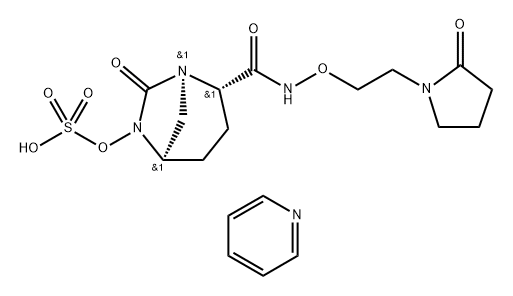 pyridinium (2S,5R)-7-oxo-N-[2-(2-oxopyrrolidin-1-yl)ethoxy]-6-(sulfooxy)-1,6-diaza-bicyclo[3.2.1]octane-2-carboxamide Structure