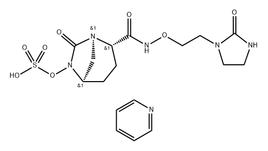 pyridinium (2S,5R)-7-oxo-N-[2-(2-oxoimidazolidin-1-yl)ethoxy]-6-(sulfooxy)-1,6-diazabicyclo[3.2.1]octane-2-carboxamide Structure