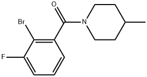 (2-Bromo-3-fluorophenyl)(4-methyl-1-piperidinyl)methanone Structure