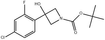 1,1-Dimethylethyl 3-(4-chloro-2-fluorophenyl)-3-hydroxy-1-azetidinecarboxylate Structure