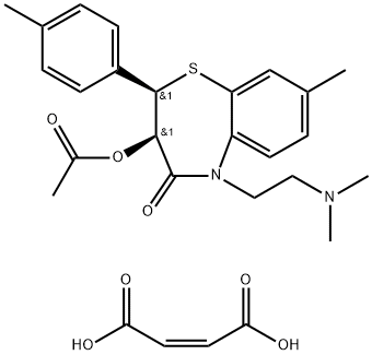 1,5-Benzothiazepin-4(5H)-one, 3-(acetyloxy)-5-[2-(dimethylamino)ethyl]-2,3-dihydro-8-methyl-2-(4-methylphenyl)-, (2R,3R)-, (2Z)-2-butenedioate (1:1) (9CI) Structure