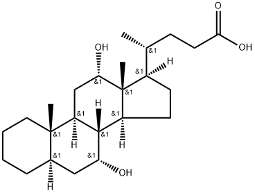 Cholan-24-oic acid, 7,12-dihydroxy-, (5α,7α,12α)- (9CI) 구조식 이미지