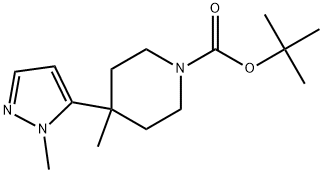 tert-butyl4-methyl-4-(1-methyl-1H-pyrazol-5-yl)piperidine-1-carboxylate Structure