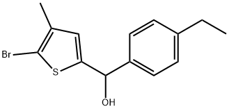 5-Bromo-α-(4-ethylphenyl)-4-methyl-2-thiophenemethanol Structure