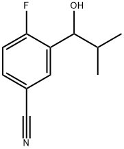 4-fluoro-3-(1-hydroxy-2-methylpropyl)benzonitrile Structure