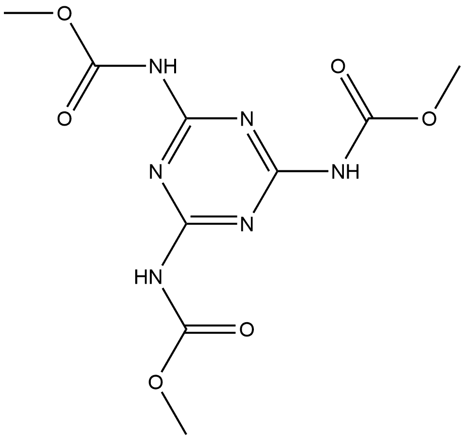 Carbamic acid, N,N',N''-(1,3,5-triazine-2,4,6-triyl)tris-, C,C',C''-trimethyl ester Structure