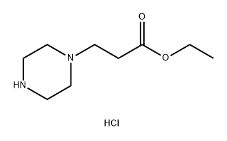 1-Piperazinepropanoic acid, ethyl ester, hydrochloride (1:1) Structure