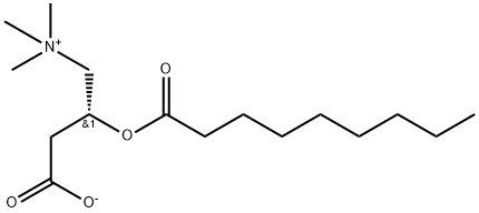 1-Propanaminium, 3-carboxy-N,N,N-trimethyl-2-[(1-oxononyl)oxy]-, inner salt, (2R)- Structure