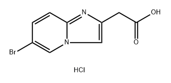 Imidazo[1,2-a]pyridine-2-acetic acid, 6-bromo-, hydrochloride (1:1) Structure