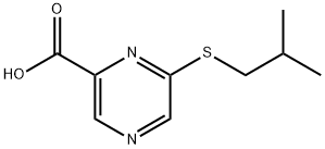 6-(isobutylthio)pyrazine-2-carboxylicacid Structure