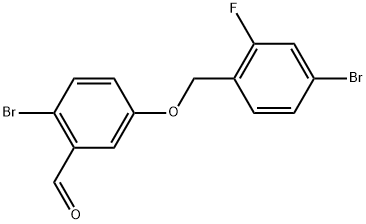 2-Bromo-5-[(4-bromo-2-fluorophenyl)methoxy]benzaldehyde Structure