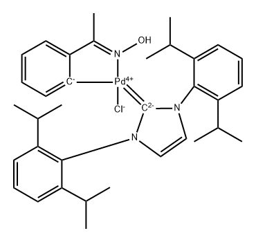 Palladium, [1,3-bis[2,6-bis(1-methylethyl)phenyl]-1,3-dihydro-2H-imidazol-2-ylidene]chloro[2-[1-(hydroxyimino-κN)ethyl]phenyl-κC]- Structure