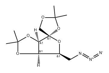 .alpha.-L-Tagatofuranose, 6-azido-6-deoxy-1,2:3,4-bis-O-(1-methylethylidene)- 구조식 이미지