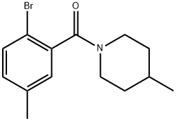 (2-Bromo-5-methylphenyl)(4-methyl-1-piperidinyl)methanone Structure