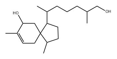 Spiro[4.5]dec-7-ene-1-hexanol, 9-hydroxy-β,ζ,4,8-tetramethyl-, [1R-[1α(βS*,ζR*),4β,5β(S*)]]- (9CI) Structure