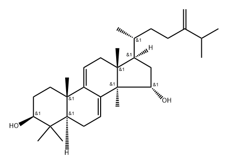 Lanosta-7,9(11)-diene-3,15-diol, 24-methylene-, (3β,15α)- Structure