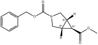 3-Azabicyclo[3.1.0]hexane-3,6-dicarboxylic acid, 6-methyl 3-(phenylmethyl) ester, (1α,5α,6α)- 구조식 이미지