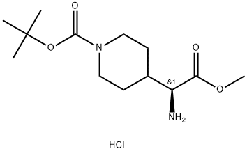 tert-butyl(S)-4-(1-amino-2-methoxy-2-oxoethyl)piperidine-1-carboxylate hydrochloride 구조식 이미지