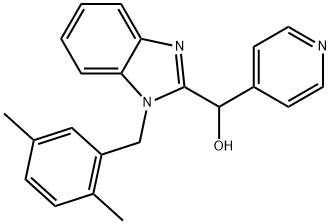 1H-Benzimidazole-2-methanol, 1-[(2,5-dimethylphenyl)methyl]-α-4-pyridinyl- Structure