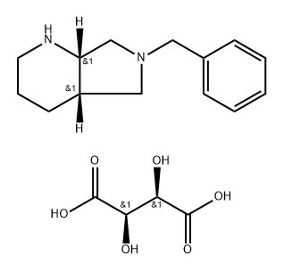 1H-Pyrrolo[3,4-b]pyridine, octahydro-6-(phenylmethyl)-, (4aS,7aS)-, (2R,3R)-2,3-dihydroxybutanedioate (1:1) Structure