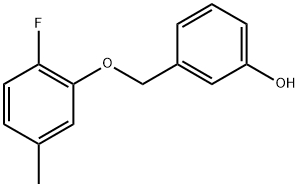 3-[(2-Fluoro-5-methylphenoxy)methyl]phenol Structure